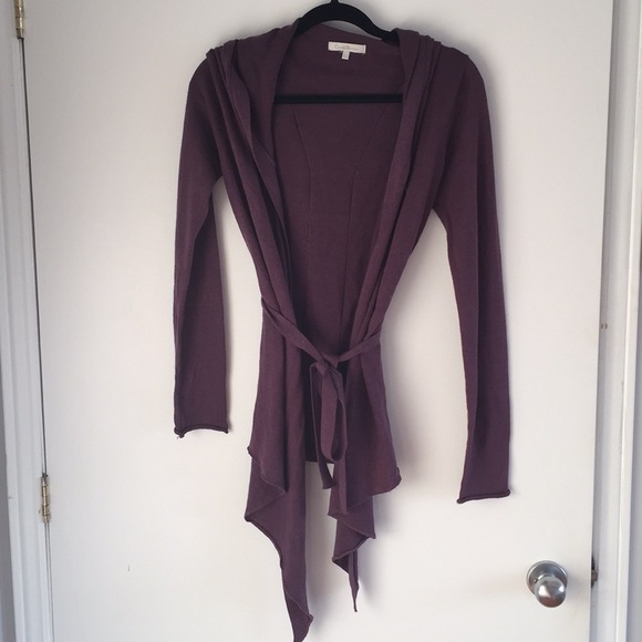 Purple wrap on with hoodie